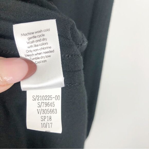 ATHLETA | Asymmetrical Drapey Black Short Sleeve Midi T-Shirt Dress Women’s S - Picture 8 of 8